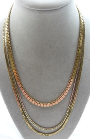3 PRETTY GOLD TONE NECKLACE CHAINS