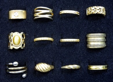 (12) BEAUTIFUL VIBRANT FINGER RINGS