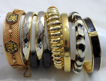 (6) UNIQUE VINTAGE SLIDE-ON BRACELETS