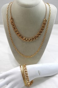 (5) PC. UNIQUE GOLD TONE CHAIN LOT