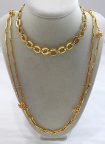 (2) MONET GOLD TONE NECKLACES