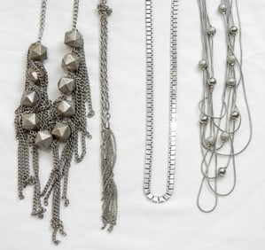 (4) UNIQUE DESIGN NECKLACES