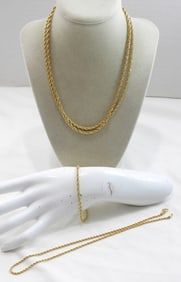 GOLD TONE ROPE CHAIN JEWELRY LOT