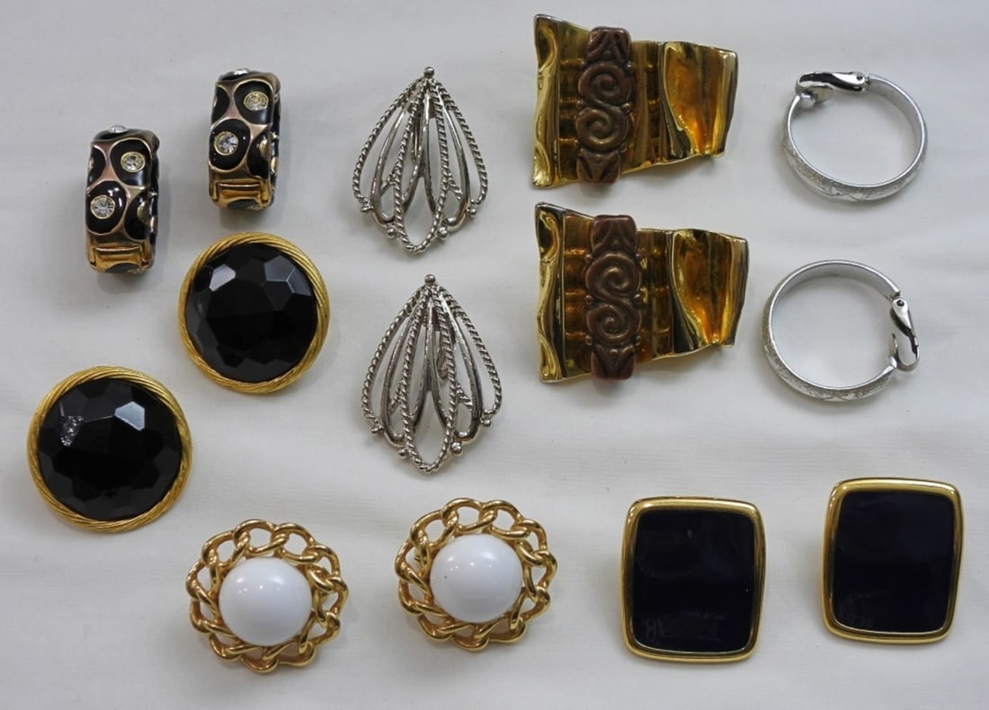 7 VINTAGE CLIP ON EARRINGS: 7 VINTAGE CLIP-ON EARRINGS- WITH BRANDS LIKE MONET AND CASUAL CORNER