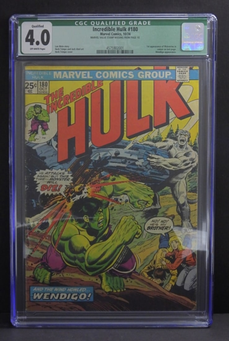 INCREDIBLE HULK #180 MARVEL CGC 4.0 (1 of 2)