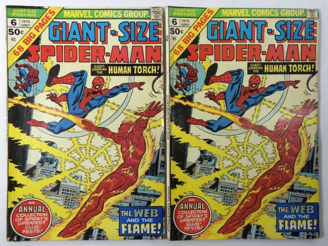 (2) GIANT-SIZE SPIDER-MAN #6 MARVEL '75: HUMAN TORCH VG/GOOD