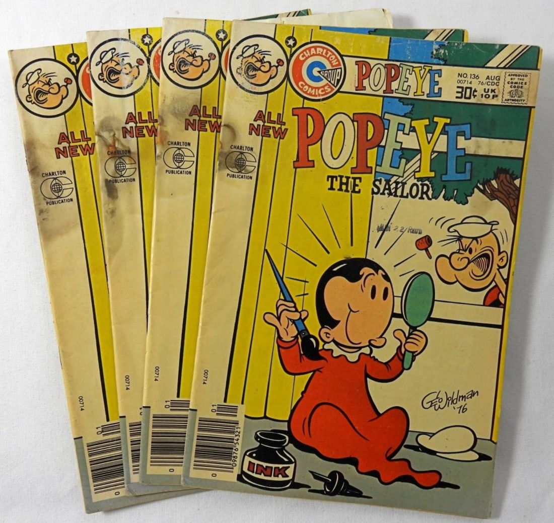 (4) POPEYE THE SAILOR CHARLTON LOT: GOOD/FAIR