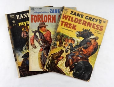 (3) ZANE GREY'S COMIC LOT- 1950'S
