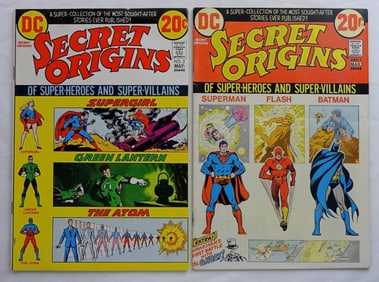 1973 #1 & #2 SECRET ORIGINS DC COMICS