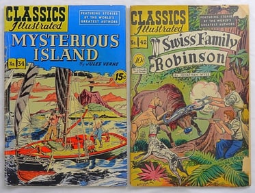 (2)CLASSIC ILLUSTRATED MYSTERIOUS ISLAND