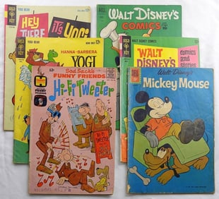 (6) VINTAGE DELL, GOLD KEY & DISNEY
