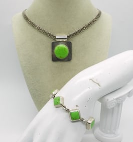 TAXCO GREEN TURQUOISE 925 SET