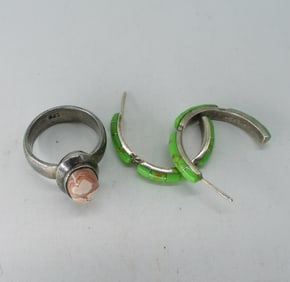 RHODOCHROSITE & GRN TURQUOISE 925