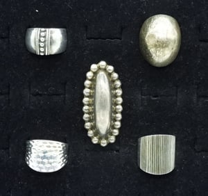 (5) VTG 925 FASHION RINGS