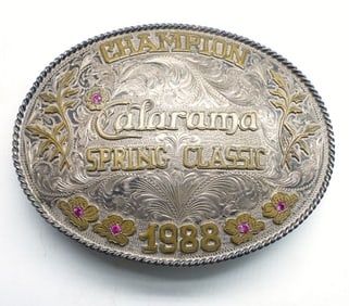 1988 CHAMPION BELT BUCKLE (925 OVERLAID)