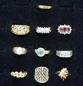 STERLING GOLD TONE FASHION RINGS