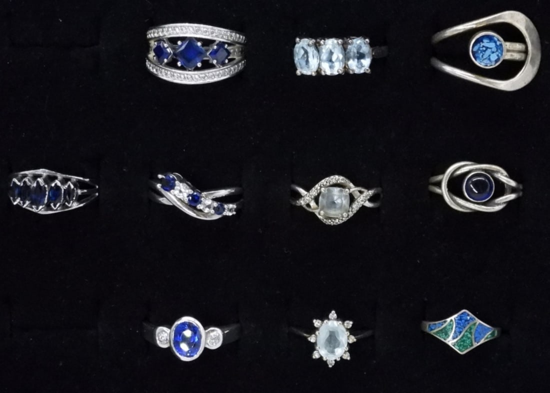 (10) STERLING FASHION GEMSTONE RINGS (1 of 1)