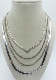 (4) STERLING SILVER CHAINS