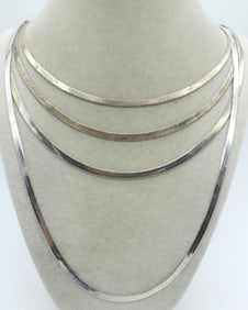 (4) STERLING CHAIN NECKLACES