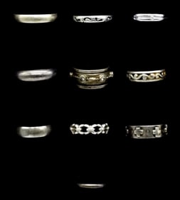 (10) STERLING RINGS, BANDS