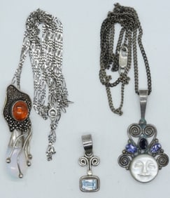 SAJAN STERLING PENDANT & 2 OTHERS