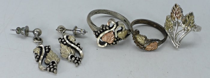 STERLING LEAF DESIGN RINGS / EARRINGS