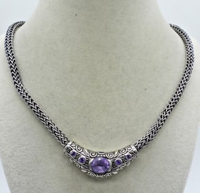 THICK 925 AMETHYST FASHION NECKLACE