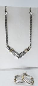DIAMOND 925 V - NECKLACE & EARRINGS