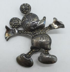 VTG 925 MARCASITE MICKEY MOUSE PIN