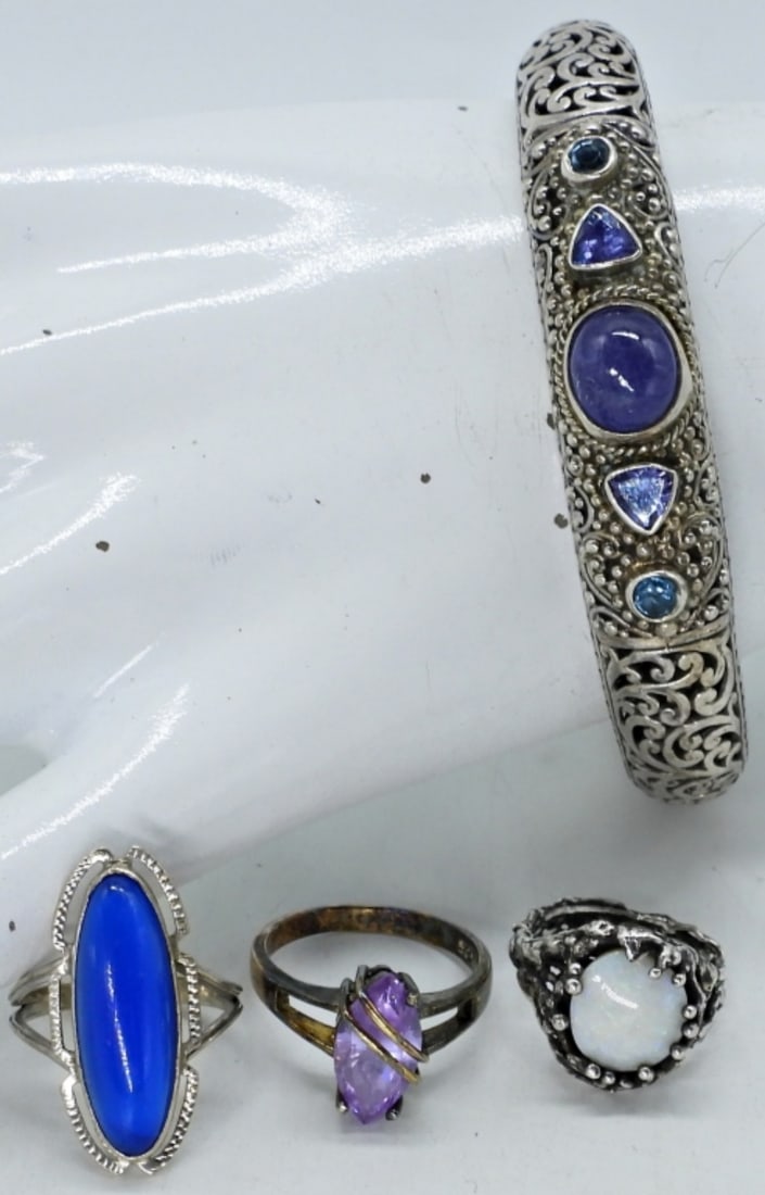 SARDA 925 GEMSTONE BRACELET & RINGS (1 of 2)