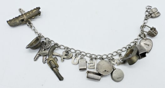 STERLING VINTAGE CHARM BRACELET