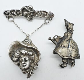 VINTAGE STERLING BROOCHES - LADIES