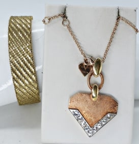 STERLING GOLD TONE BRACELET / NECKLACE