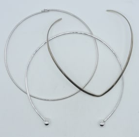 (2) STERLING COLLAR NECKLACES