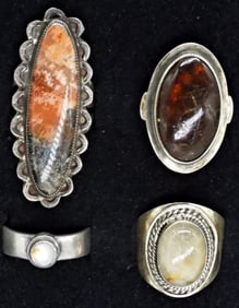 RUTILATED QUARTZ, AMBER + 925 RINGS