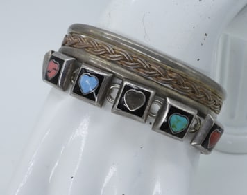 (2) STERLING MEXICO VTG BRACELETS