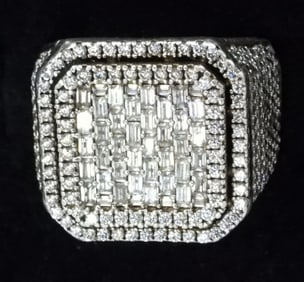 MEN'S STERLING DIAMOND RING