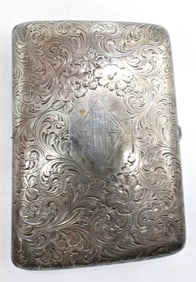 LARGE STERLING CIGARETTE CASE - ENGRAVED