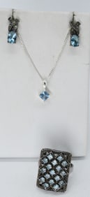 AQUAMARINE - BLUE TOPAZ 925 SET