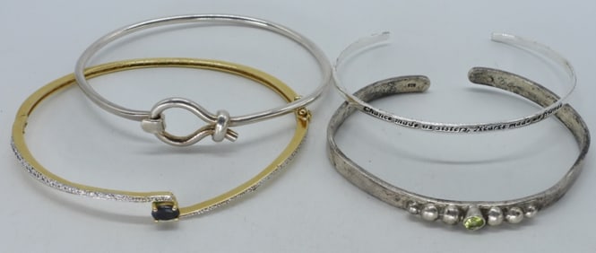 (4) STERLING FASHION BRACELETS