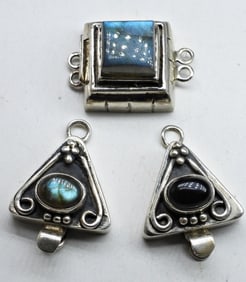 (3) 925 GORGEOUS GEMSTONE CLASPS