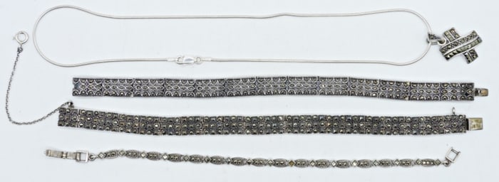 STERLING MARCASITE BRACELETS / NECKLACE