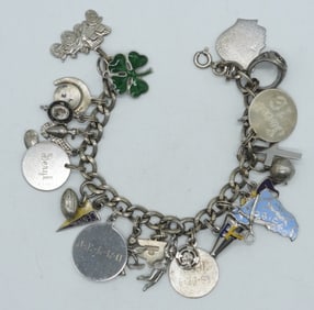 VINTAGE STERLING CHARM BRACELET
