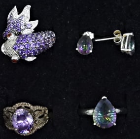 PURPLE KOI 925 RING & MYSTIC TOPAZ SET