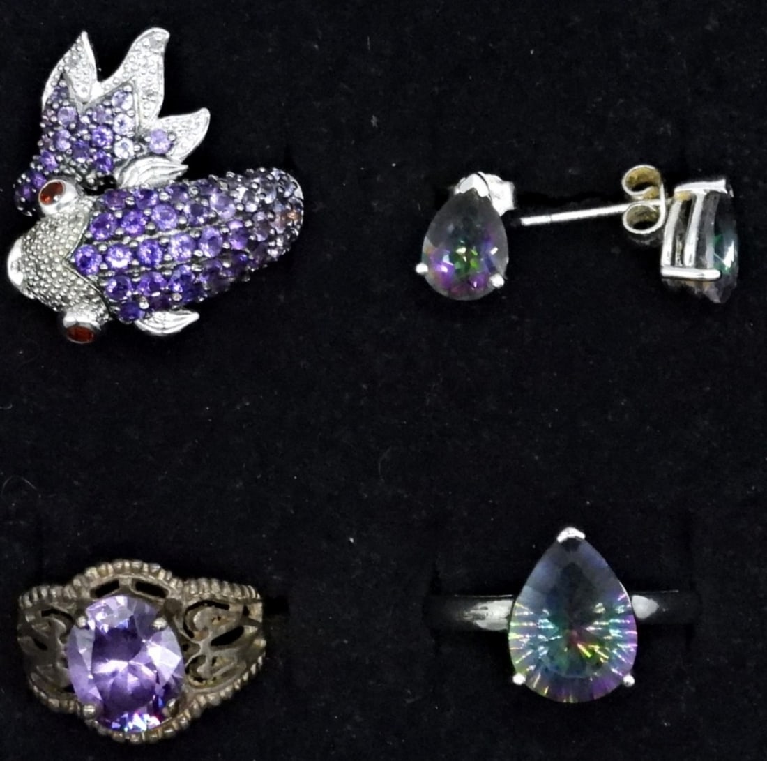 PURPLE KOI 925 RING & MYSTIC TOPAZ SET (1 of 4)