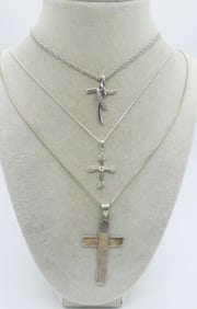 (3) CROSS NECKLACES 925
