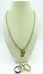 STERLING MEN'S RINGS & NECKLACE