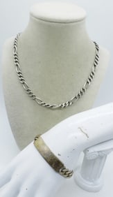 VTG 925 MEXICO ID BRACELET & 925 CHAIN