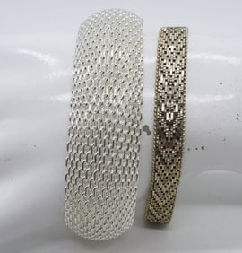 (2) STERLING FASHION BRACELETS