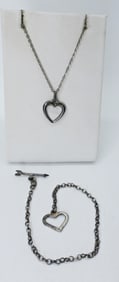 HEART NECKLACE & BRACELET 925